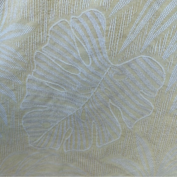 Jamaica Jaxx 100% Silk Jacquard Palm Frond Hawaiian Shirt Yellow XXL Banana Leaf - Picture 4 of 13